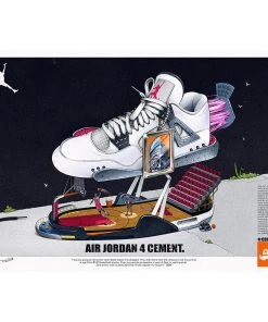 Chris B Murray Air Jordan 4 Cement Print By Chris B. Murray Prints