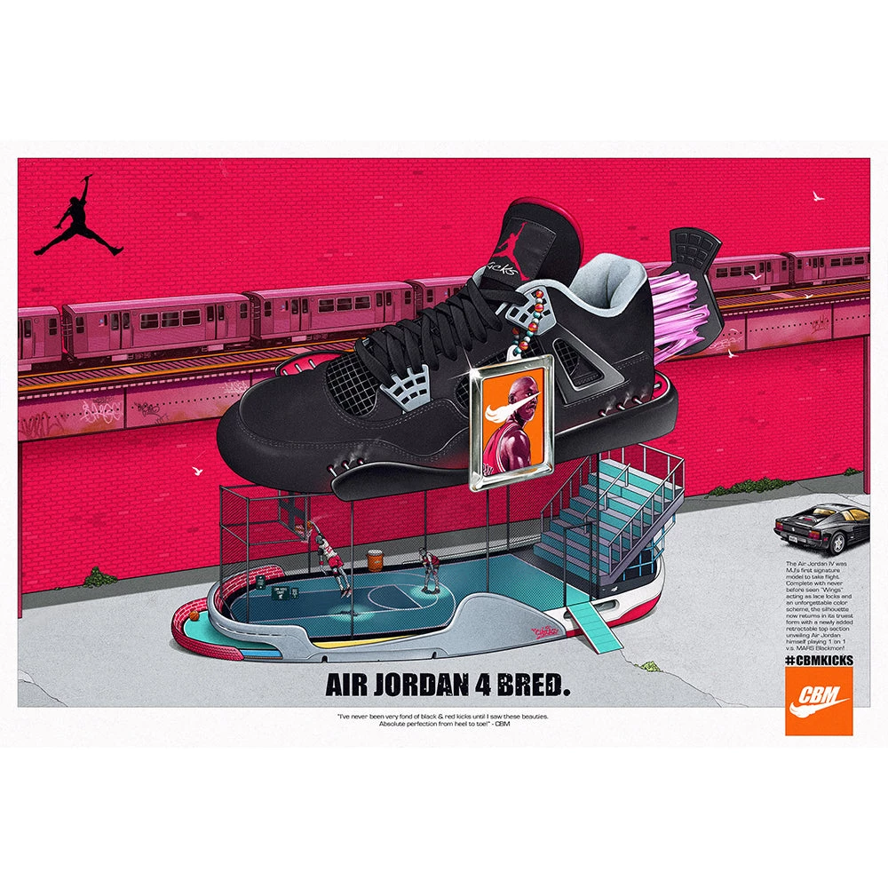 Chris B Murray Air Jordan 4 Bred Print By Chris B. Murray 1 Chris B Murray Air Jordan 4 Bred Print By Chris B. Murray
