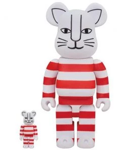 Medicom 400% Bearbrick Mikey 400% & 100% Flocked Bearbrick