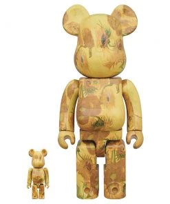 Van Gogh Museum Sunflowers 100% - 400% Bearbrick Set By Medicom Toy