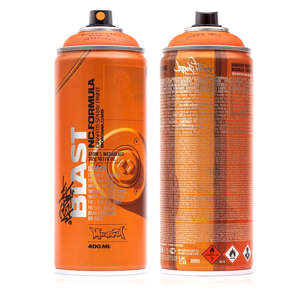 Montana Cans Collector Cans Montana Black Artist Edition Cans - Atom's Megablast Collectors Spray Paint 1 Montana Cans Collector Cans Montana Black Artist Edition Cans - Atom's Megablast Collectors Spray Paint