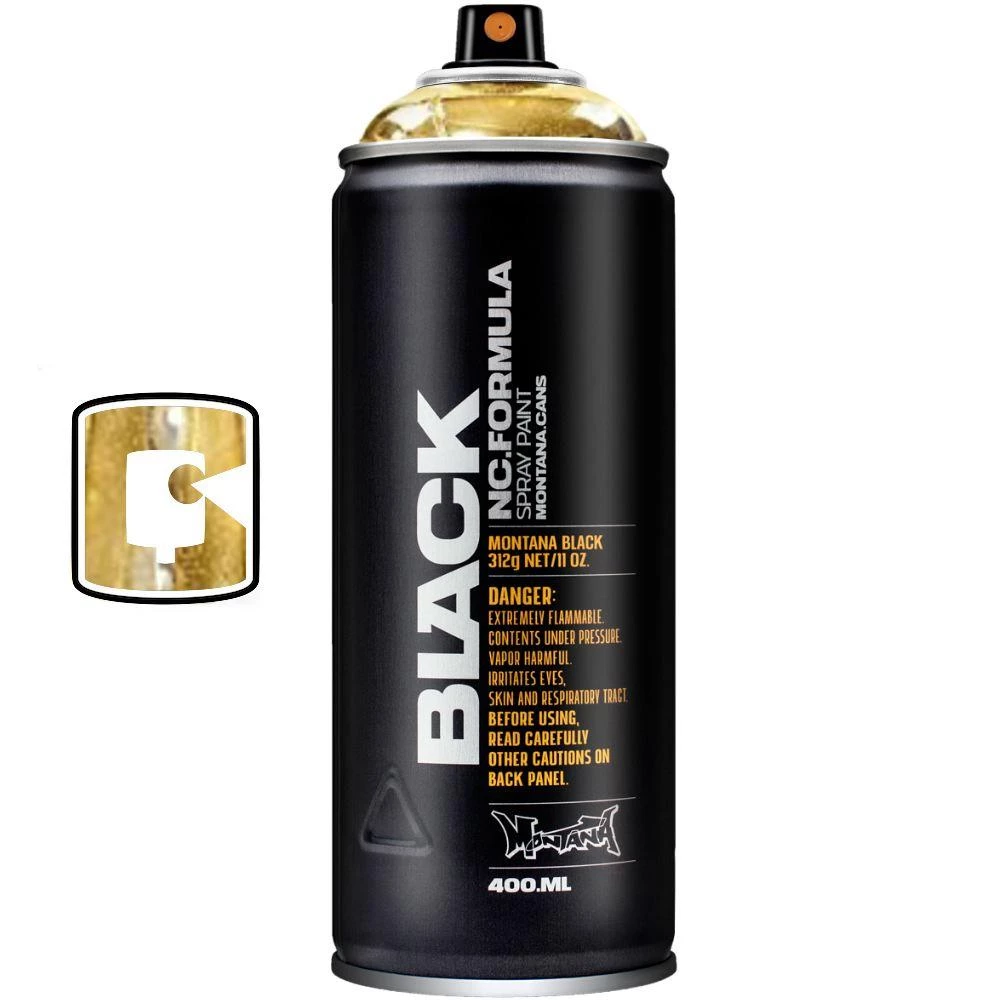 Montana Cans Goldchrome 400ML Montana Black Spray Paint 1 Montana Cans Goldchrome 400ML Montana Black Spray Paint