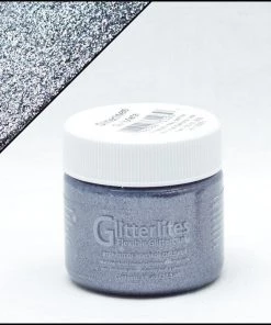 Angelus Glitterlites Paint Gunmetal Glitter Angelus Leather Paint