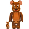 400% Bearbrick Jerry Flocked - Tom And Jerry Series - 400% & 100% Bearbrick By Medicom Toy