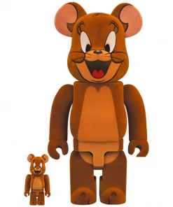 400% Bearbrick Jerry Flocked - Tom And Jerry Series - 400% & 100% Bearbrick By Medicom Toy