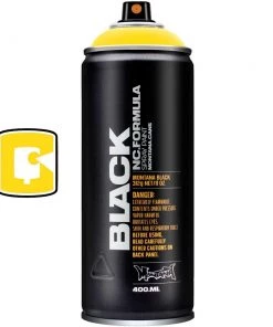 Montana Cans Kicking Yellow 400ML Montana Black Spray Paint
