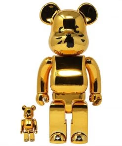Nya Cat Gold 100% & 400% BEARBRICK SET By Medicom Toy