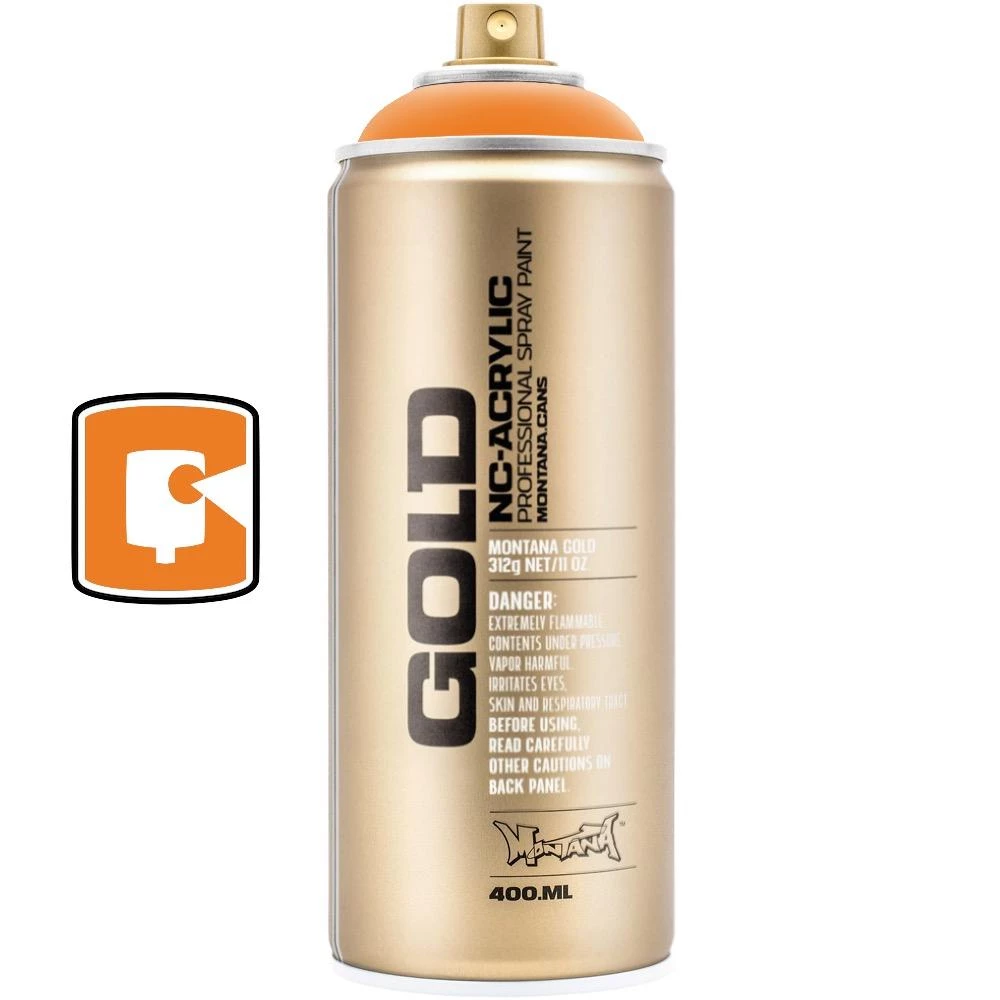 Montana Cans Standard Shock Orange Light 400ML Montana Gold Spray Paint 1 Montana Cans Standard Shock Orange Light 400ML Montana Gold Spray Paint