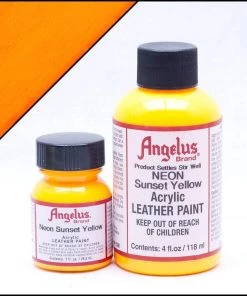 Leather Neon Paint Sunset Yellow Angelus Neon Leather Paint